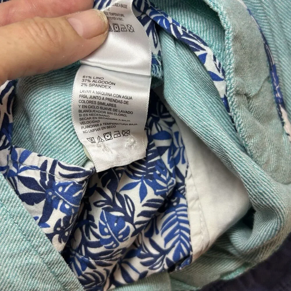 Tommy Bahama Linen Blend Shorts Men’s Size 40 Mint Green Chino Flat Front